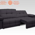 Sofá Nilo 2,30m Retrátil E Reclinável Velosuede Preto - Netso