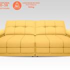 Sofá Nilo 2,50m Retrátil E Reclinável Velosuede Canario - Net