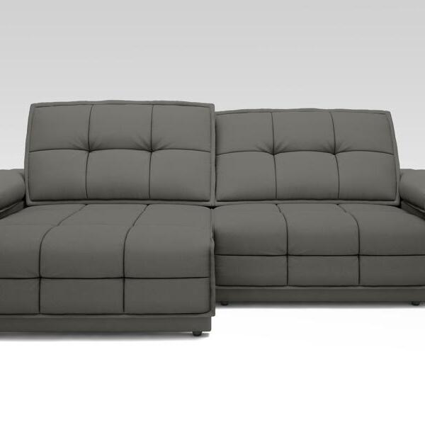 Sofá Nilo 2,50m Retrátil E Reclinável Velosuede Cinza - Netso