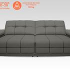 Sofá Nilo 2,50m Retrátil E Reclinável Velosuede Cinza - Netso