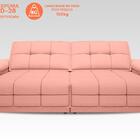 Sofá Nilo 2,50m Retrátil E Reclinável Velosuede Rose - Netsof