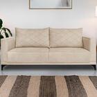 Sofa Nori 2 Lugares Pes De Ferro 160cm Linho Boucle Ezz