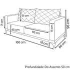 Sofa Nori 2 Lugares Pes De Ferro 160cm Linho Boucle Ezz