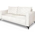 Sofa Nori 2 Lugares Pes De Ferro 180cm Linho Boucle Ezz