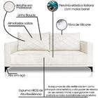 Sofa Nori 2 Lugares Pes De Ferro 180cm Linho Boucle Ezz