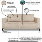 Sofa Nori 3 Lugares Pes De Ferro 200cm Linho Boucle Ezz