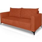 Sofa Nori 3 Lugares Pes De Ferro 200cm Linho Boucle Ezz