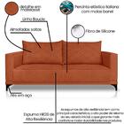 Sofa Nori 3 Lugares Pes De Ferro 200cm Linho Boucle Ezz