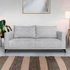 Sofa Nori 3 Lugares Pes De Ferro 220cm Linho Boucle Ezz
