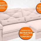 Sofá Oasis 1,90m Assento Retrátil E Reclinável Velosuede Arei