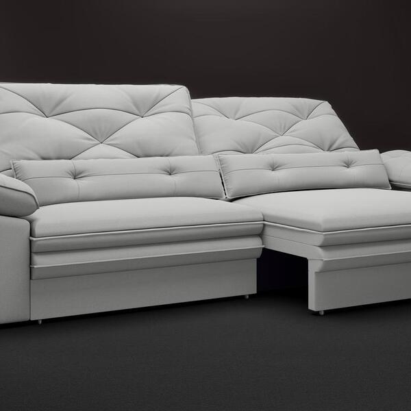 Sofá Oasis 1,90m Assento Retrátil E Reclinável Velosuede Graf