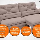 Sofá Oasis 1,90m Assento Retrátil E Reclinável Velosuede Marr