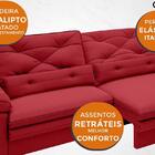 Sofá Oasis 1,90m Assento Retrátil E Reclinável Velosuede Verm