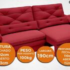 Sofá Oasis 1,90m Assento Retrátil E Reclinável Velosuede Verm