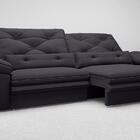 Sofá Oasis 2,10m Assento Retrátil E Reclinável Velosuede Pret