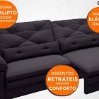 Sofá Oasis 2,10m Assento Retrátil E Reclinável Velosuede Pret