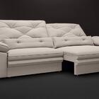 Sofá Oasis 2,30m Assento Retrátil E Reclinável Velosuede Bege