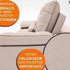 Sofá Oasis 2,30m Assento Retrátil E Reclinável Velosuede Bege