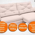 Sofá Oasis 2,50m Assento Retrátil E Reclinável Velosuede Arei