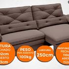 Sofá Oasis 2,50m Assento Retrátil E Reclinável Velosuede Choc