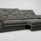 Sofá Oasis 2,50m Assento Retrátil E Reclinável Velosuede Cinz