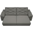 Sofá Oasis 2,50m Assento Retrátil E Reclinável Velosuede Cinz