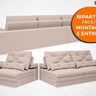 Sofá Oasis 2,90m Assento Retrátil E Reclinável Velosuede Bege