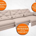 Sofá Oasis 2,90m Assento Retrátil E Reclinável Velosuede Bege