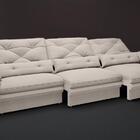 Sofá Oasis 2,90m Assento Retrátil E Reclinável Velosuede Bege