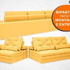 Sofá Oasis 2,90m Assento Retrátil E Reclinável Velosuede Cana