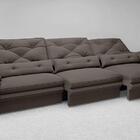 Sofá Oasis 2,90m Assento Retrátil E Reclinável Velosuede Choc