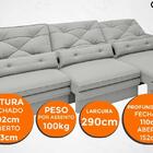 Sofá Oasis 2,90m Assento Retrátil E Reclinável Velosuede Graf