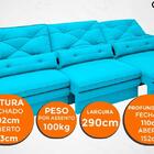 Sofá Oasis 2,90m Assento Retrátil E Reclinável Velosuede Turq