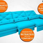 Sofá Oasis 2,90m Assento Retrátil E Reclinável Velosuede Turq