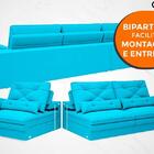 Sofá Oasis 2,90m Assento Retrátil E Reclinável Velosuede Turq