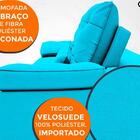 Sofá Oasis 2,90m Assento Retrátil E Reclinável Velosuede Turq