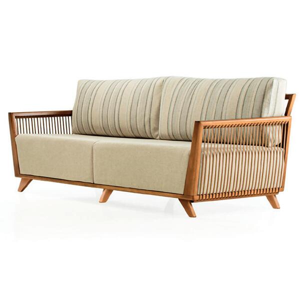 Sofá Odara Ozki 220 Cm Madeira Eucalipto Cedro Tecido Composê