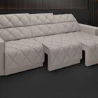 Sofá Olimpo 2,30m Assento Retrátil E Reclinável Velosuede Beg