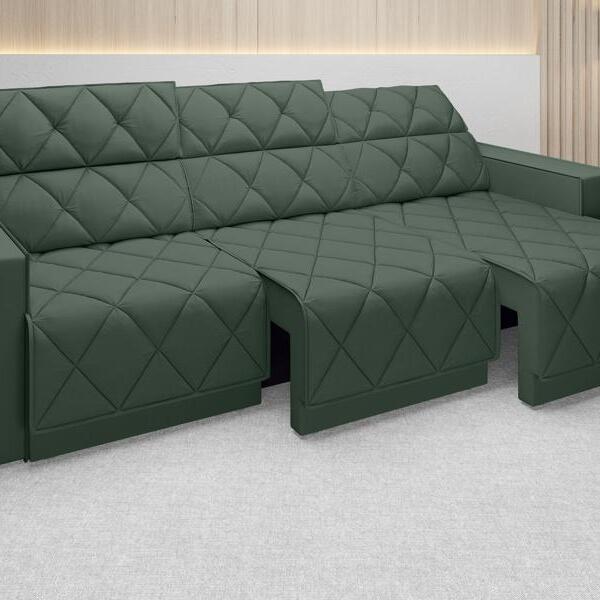 Sofá Olimpo 2,30m Assento Retrátil E Reclinável Velosuede Ver