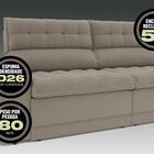 Sofá Omega 2,00m Assento Retrátil E Reclinável Velosuede Bege