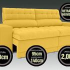 Sofá Omega 2,00m Assento Retrátil E Reclinável Velosuede Caná