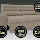 Sofá Omega 2,00m Assento Retrátil E Reclinável Velosuede Capu