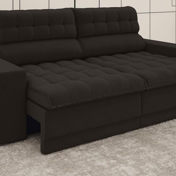 Sofá Omega 2,00m Assento Retrátil E Reclinável Velosuede Choc