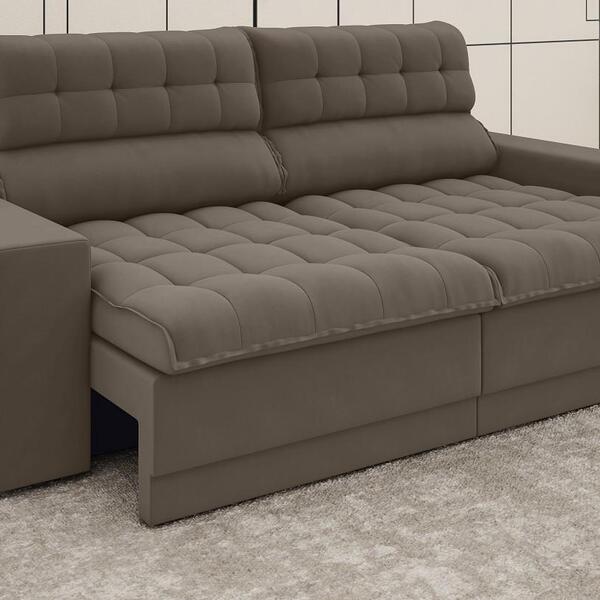 Sofá Omega 2,00m Assento Retrátil E Reclinável Velosuede Marr