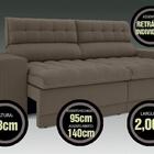 Sofá Omega 2,00m Assento Retrátil E Reclinável Velosuede Marr