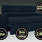 Sofá Omega 2,00m Assento Retrátil E Reclinável Velosuede Petr