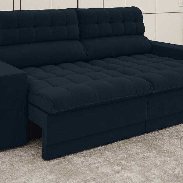 Sofá Omega 2,00m Assento Retrátil E Reclinável Velosuede Petr