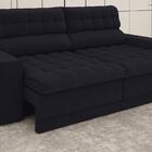 Sofá Omega 2,00m Assento Retrátil E Reclinável Velosuede Pret