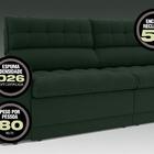 Sofá Omega 2,00m Assento Retrátil E Reclinável Velosuede Verd