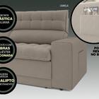 Sofá Omega 2,30m Assento Retrátil E Reclinável Velosuede Bege